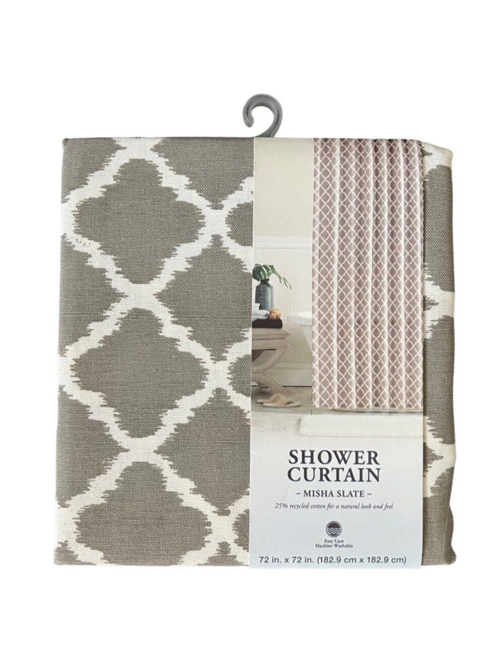 Misha Slate Diamond Pattern Shower Curtain